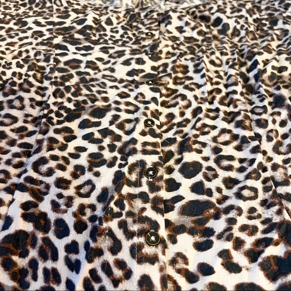 Knox Rose Balloon Sleeve, Button Down Leopard Shirt SZ-XXL - Picture 4 of 7